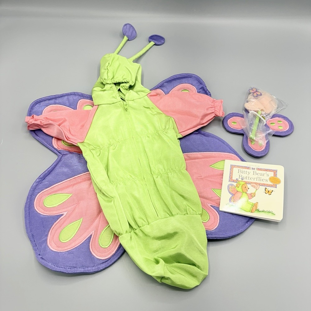 American Girl Bitty Baby Butterfly Outfit Costume Pink Green Purple Complete